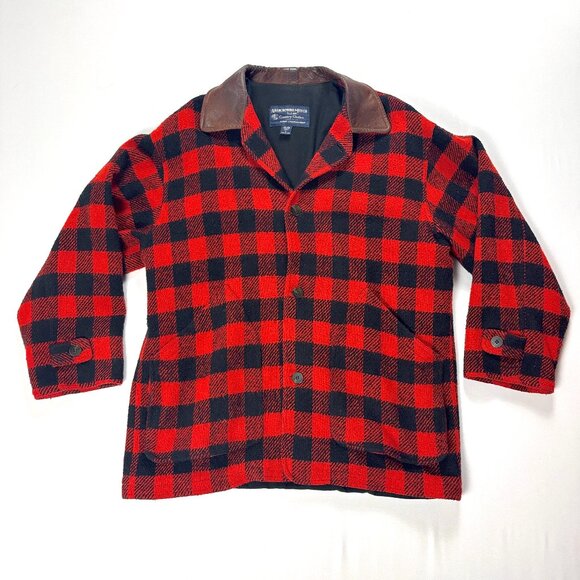 Vintage Abercrombie & Fitch Country Clothes Jacket Sz L Buffalo Plaid Wool Blend - Picture 1 of 6
